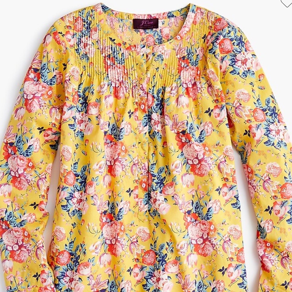 J. Crew Yellow Floral Blouse